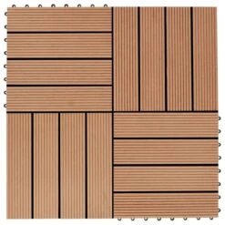 Carreau De Terrasse 11 Pcs WPC 30 X 30 Cm 1 MÂČ Couleur Teck 3