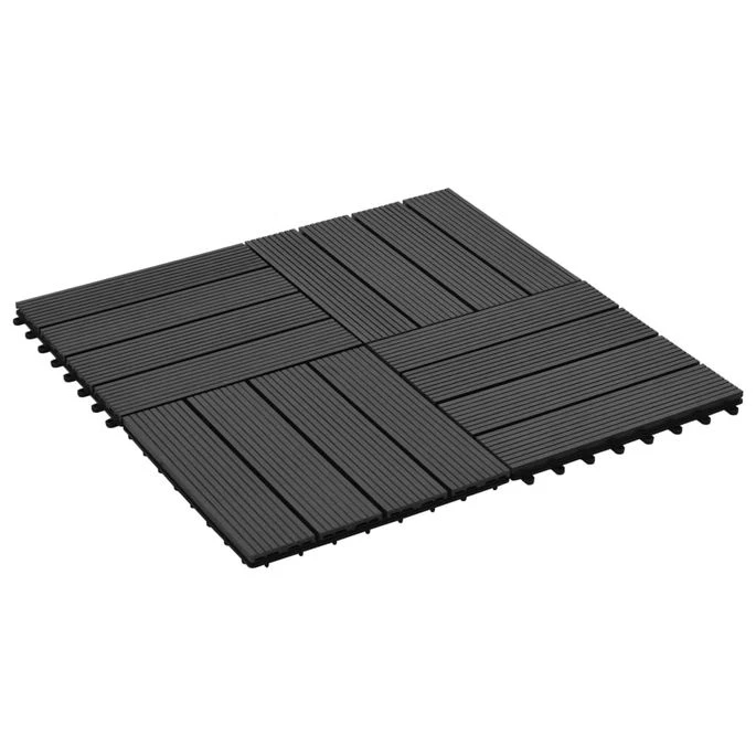 Carreau De Terrasse 11 Pcs WPC 30 X 30 Cm 1 M² Noir 3 4 Carreau De Terrasse 11 Pcs WPC 30 X 30 Cm 1 M² Noir 3 – Image 2
