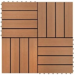 Carreau De Terrasse 22 Pcs 30 X 30 Cm 2 MÂČ WPC Marron