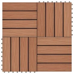Carreau De Terrasse En Relief 11 Pcs WPC 30 X 30 Cm 1 MÂČ Marron