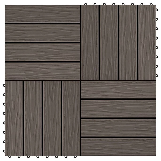 Carreau De Terrasse En Relief 11 Pcs WPC 30x30 Cm 1 M² Marron 3 Carreau De Terrasse En Relief 11 Pcs WPC 30x30 Cm 1 M² Marron