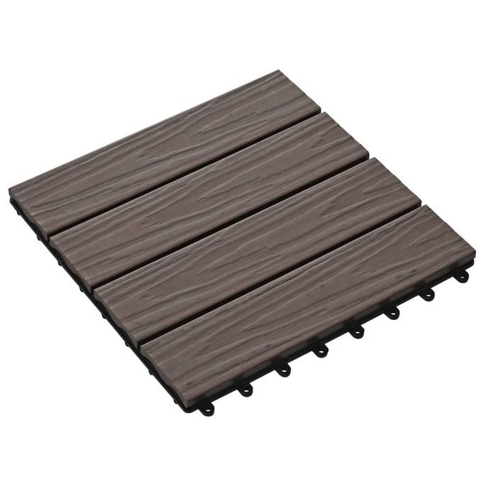 Carreau De Terrasse En Relief 11 Pcs WPC 30x30 Cm 1 M² Marron 5 Carreau De Terrasse En Relief 11 Pcs WPC 30x30 Cm 1 M² Marron – Image 3