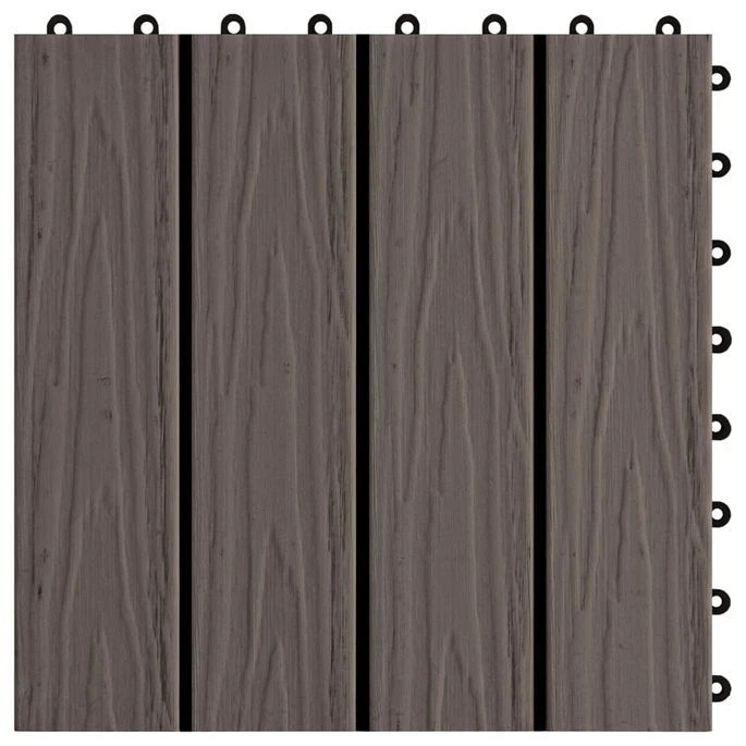 Carreau De Terrasse En Relief 11 Pcs WPC 30x30 Cm 1 M² Marron 7 Carreau De Terrasse En Relief 11 Pcs WPC 30x30 Cm 1 M² Marron – Image 5