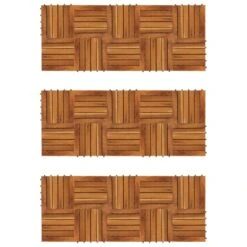 Carreau De Terrasse ModĂšle Vertical 30 X 30 Cm Acacia 30 Pcs