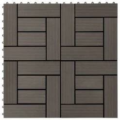 Carreaux De Terrasse 22 Pcs 30 X 30 Cm 2 M² WPC Marron Foncé