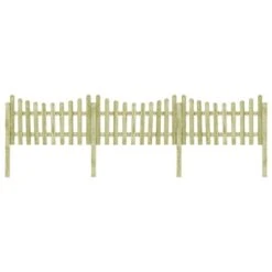 Clôture De Jardin Avec 4 Poteaux Pin Imprégné 510x100 Cm