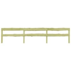 Clôtures De Jardin à 2 Rails 2 Pcs Pin Imprégné 510x60 Cm