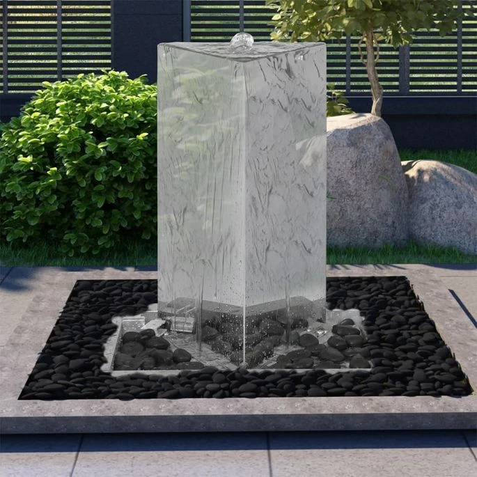 Fontaine De Jardin Et Pompe Acier Inoxydable 76 Cm Triangulaire 3 Fontaine De Jardin Et Pompe Acier Inoxydable 76 Cm Triangulaire