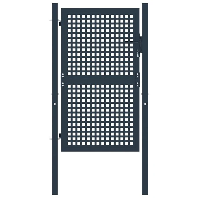 Portail De Clôture Anthracite 102x250 Cm Acier 3 Portail De Clôture Anthracite 102x250 Cm Acier