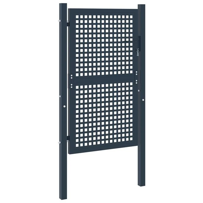 Portail De Clôture Anthracite 102x250 Cm Acier 4 Portail De Clôture Anthracite 102x250 Cm Acier – Image 2
