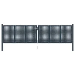 Portail De Clôture Anthracite 404x150 Cm Acier