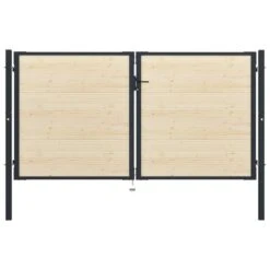 Portail De Clôture En Acier Et Bois D'épicéa 310x225 Cm