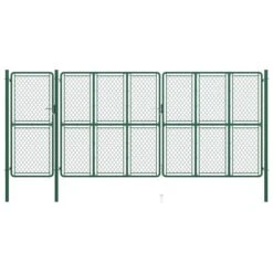 Portail De Jardin Acier 200x495 Cm Vert