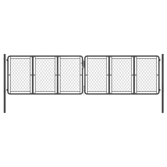 Portail De Jardin Acier 400x125 Cm Anthracite 3 Portail De Jardin Acier 400x125 Cm Anthracite