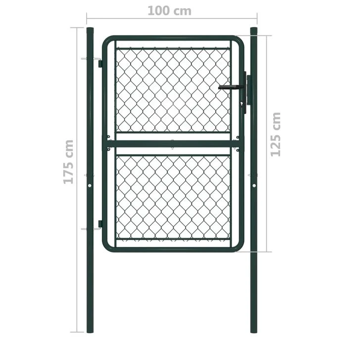 Portillon Acier 100 X 125 Cm Vert 6 Portillon Acier 100 X 125 Cm Vert – Image 4