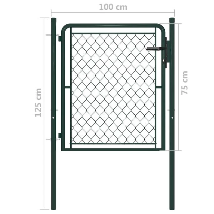 Portillon Acier 100 X 75 Cm Vert 6 Portillon Acier 100 X 75 Cm Vert – Image 4